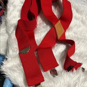 Red Men's Elastic Suspenders - Classic Adjustable Style